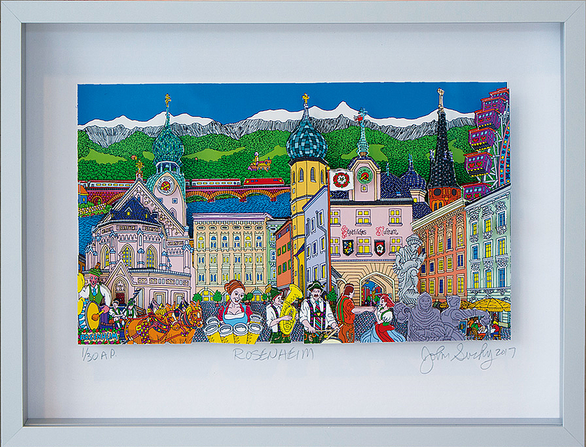 Rosenheim in 3D mit Aluminium-Rahmen