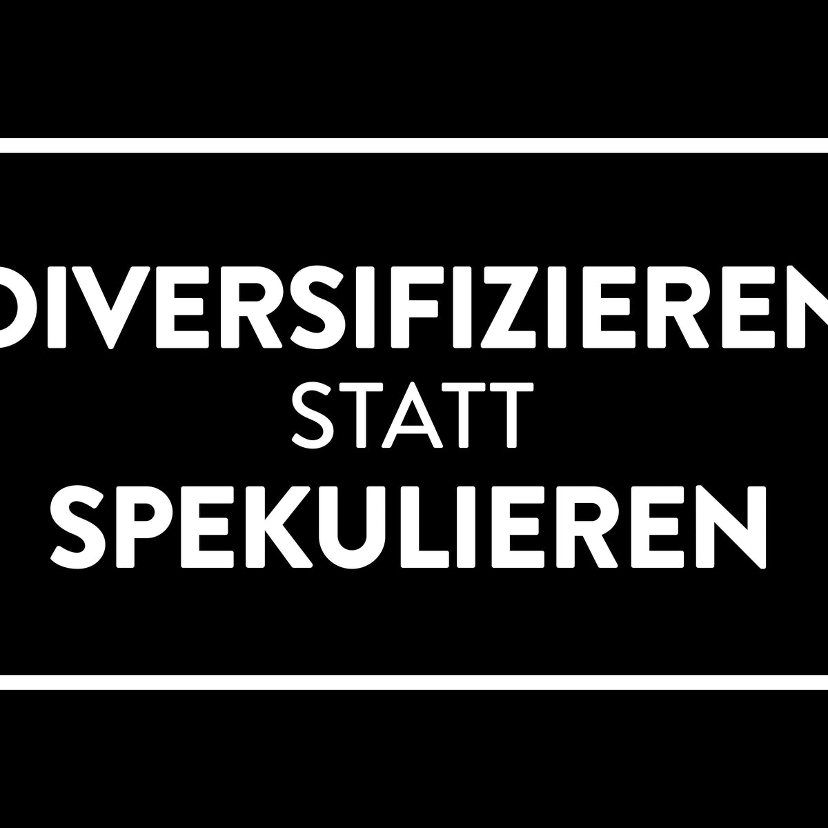 Metallschild "Diversifizieren statt Spekulieren"