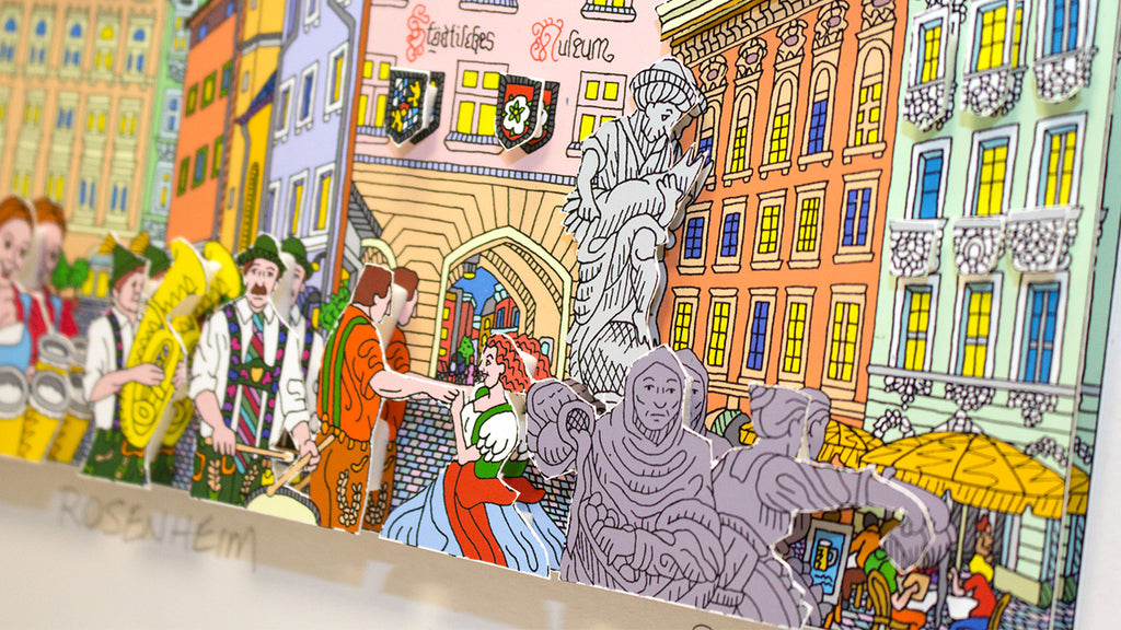 Rosenheim in 3D mit Aluminium-Rahmen