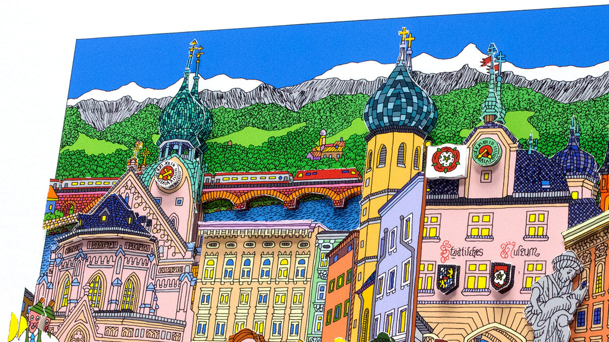 Rosenheim in 3D mit Aluminium-Rahmen